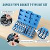 34-Piece Flower Pattern E-Type Socket Screwdriver Bit T-Type Press Bit Auto Repair Hardware Tool Set