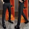 European Men's Straight Casual Pants Spring and Autumn New Light Luxury Slim-fitting Simple Casual Pants Trendy Business Temperament Pants