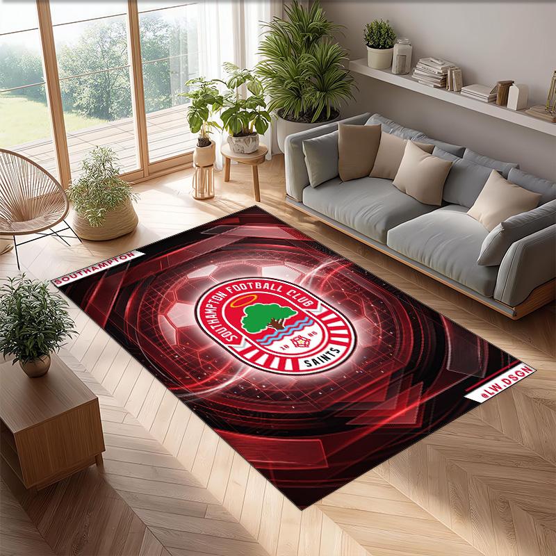 Tappeto in Velluto di Cristallo con Stampa del Southampton Football Club, Comodo Assorbente d'Acqua Antiscivolo per Pavimenti Interni