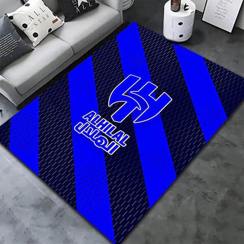 Tappeto Al-Hilal Saudi FC per Soggiorno Camera da Letto Casa Decorazione Divano, Tappetino Antiscivolo per Giochi Bambini