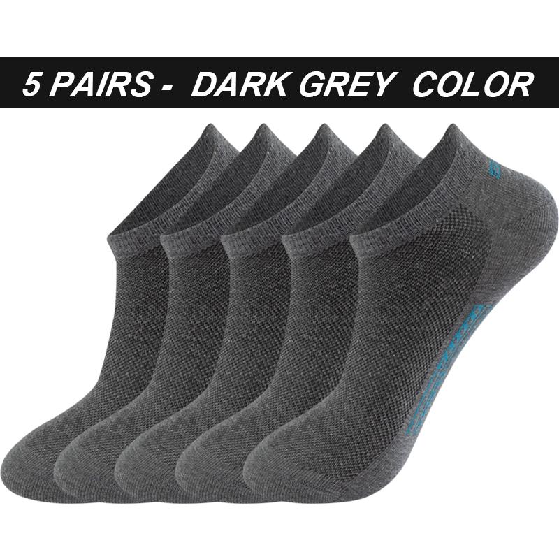 5 Paar Herrensocken aus Bio-Baumwolle, Sommer-Mesh-Knöchel, atmungsaktiv, Sportsocke, sportlich, dünn, kurz, Sokken, Übergröße, EU 38–48