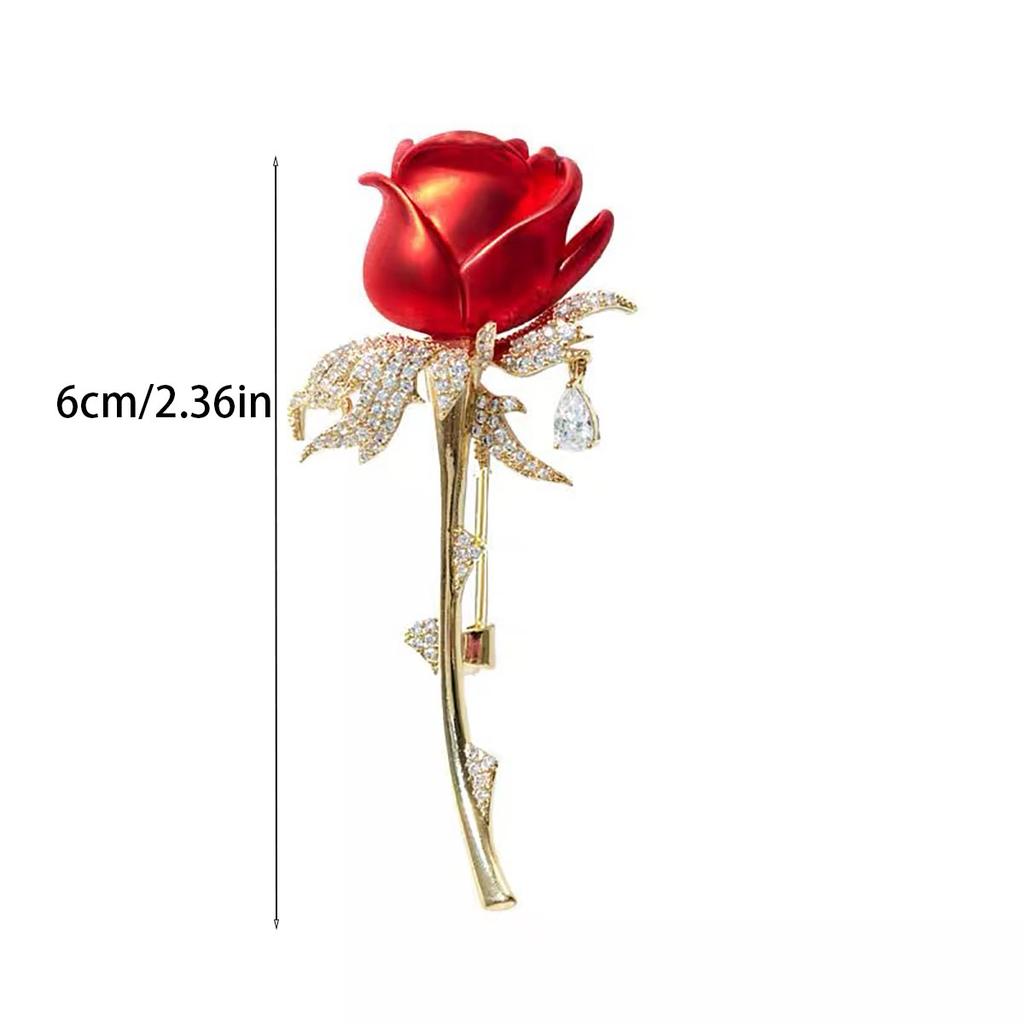 Red Rose Tulip Brooch Pins Ladies Fashion Light Luxury Flower Pin Nice Design Brooches Elegant Dress Suit Badge Accessories