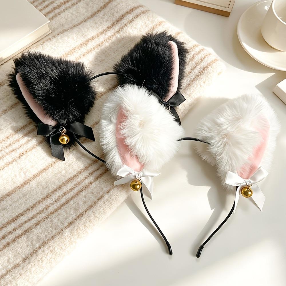 Sweet Plush Cat Ears Headband Realistic Lolita Ears Headwear Cat Ear Headband Themed Parties