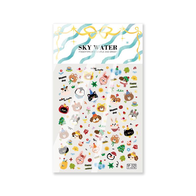 Sky Original Korean Christmas Puppy Nail Art & DIY Journal Stickers
