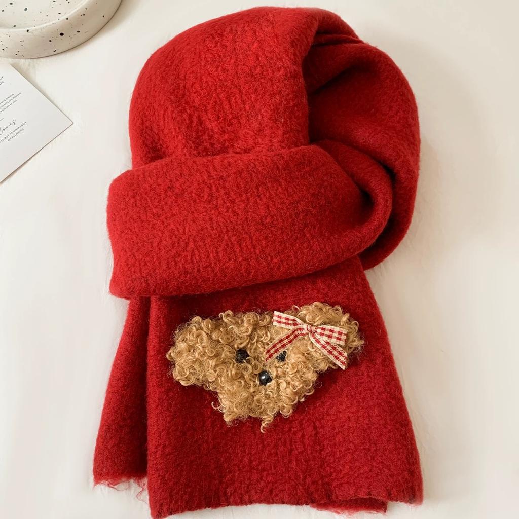 Autumn and winter new cute warm wool hat women's fashion versatile knitted hat scarf outdoor windproof velvet scarf