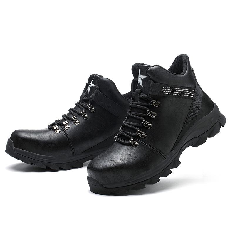 Men's Waterproof, Impact & Puncture-resistant High-top Steel-toe Work Boots; Durable and Comfortable Safety Footwear.