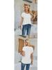 Spring & Summer Women's Loose Round Neck Eyelet Lace T-shirt