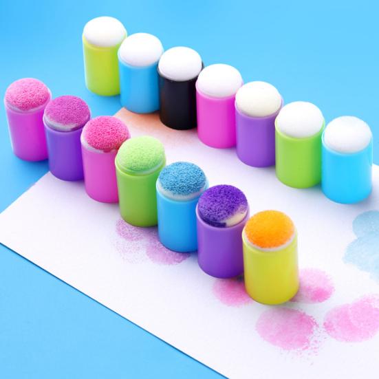 30/32Pcs Finger Sponge Daubers Painting Sponges Set with Storage Box Craft Sponge Daubers for DIY Crafting Card Making Painting Stamping