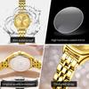 OLEVS 5888 Woman Watch Fashion Elegant Small Square Dial Gold Watches for Women Solid Steel Strap Original Quartz Wristwatches