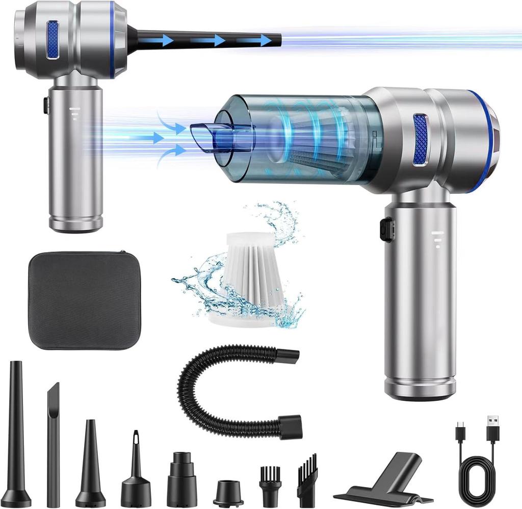 Car Vacuum Cleaner Handheld Brushless High-power Dust Removal and Inflation Integrated Large Suction Dual-purpose Mini Car Dust Blower