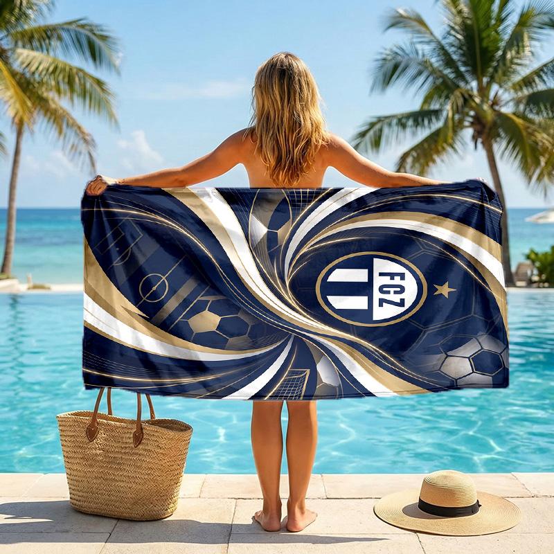 Telo Mare Asciugatura Rapida Stampa FC Zürich Microfibra Assorbente Portatile da Viaggio Asciugamano per Nuoto