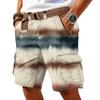 Men's casual trendy colorful printed shorts - Men's multi-pocket workwear sports shorts (without waistband)