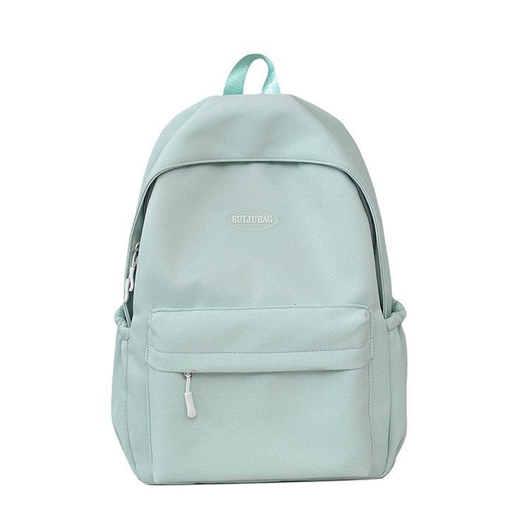 Schoolbag Korean Version of Female Ins Solid Color High Value Simple Casual Fashion Versatile Schoolbag Junior High School Student Backpack