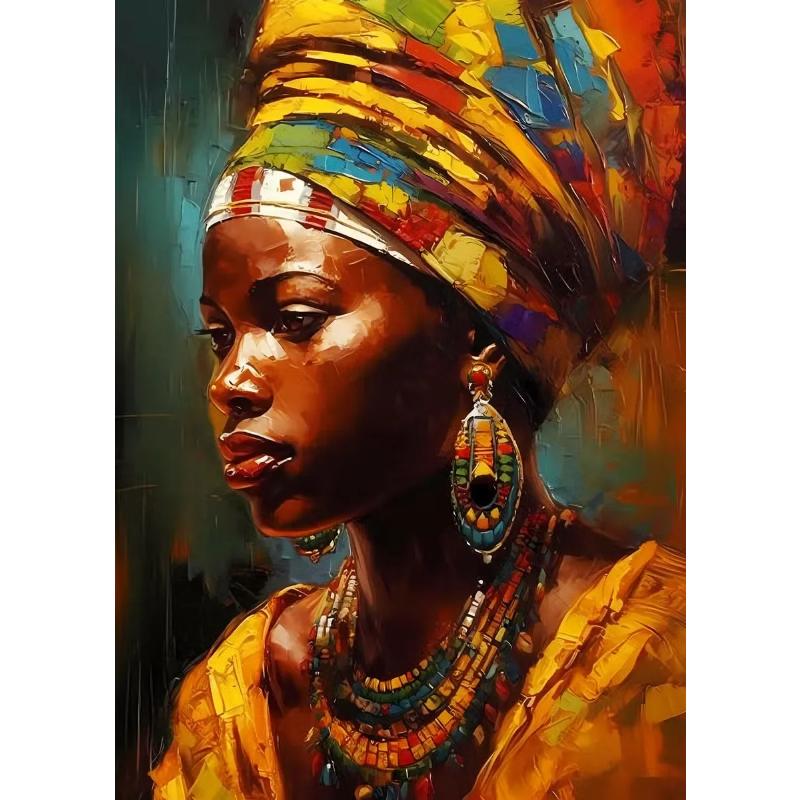 African Artwork Posters Abstract Elegant Nature Women Canvas Painting HD Print Wall Art Pictures for Living Room Home Decoration