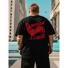 Taglie Europee Uomo Vintage Divertente T-Shirt Grafica con Gallo - Maglietta Nera con Stampa Posteriore Rossa "Awesome Sauce", Abbigliamento per il Weekend, Estetica Retro
