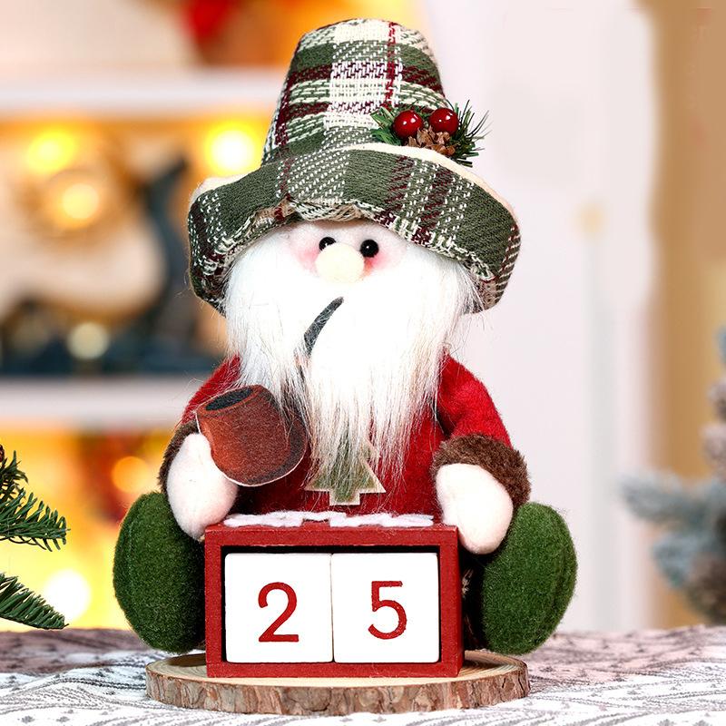 Weihnachtspuppe Weihnachten Retro kariert Alter Mann Schneemann sitzend Puppe Urlaub Dekoration Fenster Display