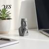 Compact Desktop Sculpture Moai Thinker Statue, 3D Printed Creative Figurine, Fun Ornament Statue for Home Office Desk Shelf Decoration Stone