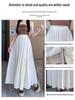 Women's 2024 Summer High-Waist A-Line White Maxi Skirt for Slim Pear-Shaped Figures