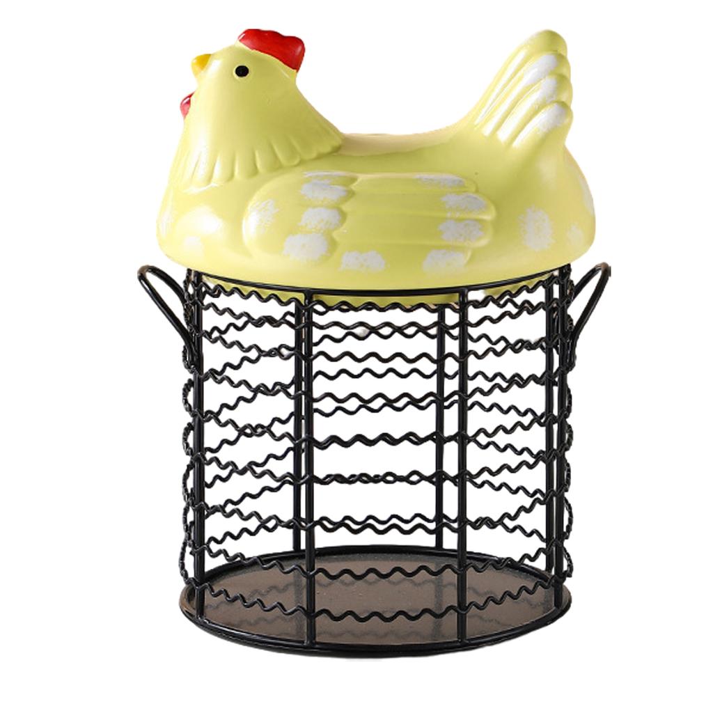 Vintage Wire Egg Storage Basket Chicken Shape Fruit Organizer For Kitchen Organization Fruit Basket