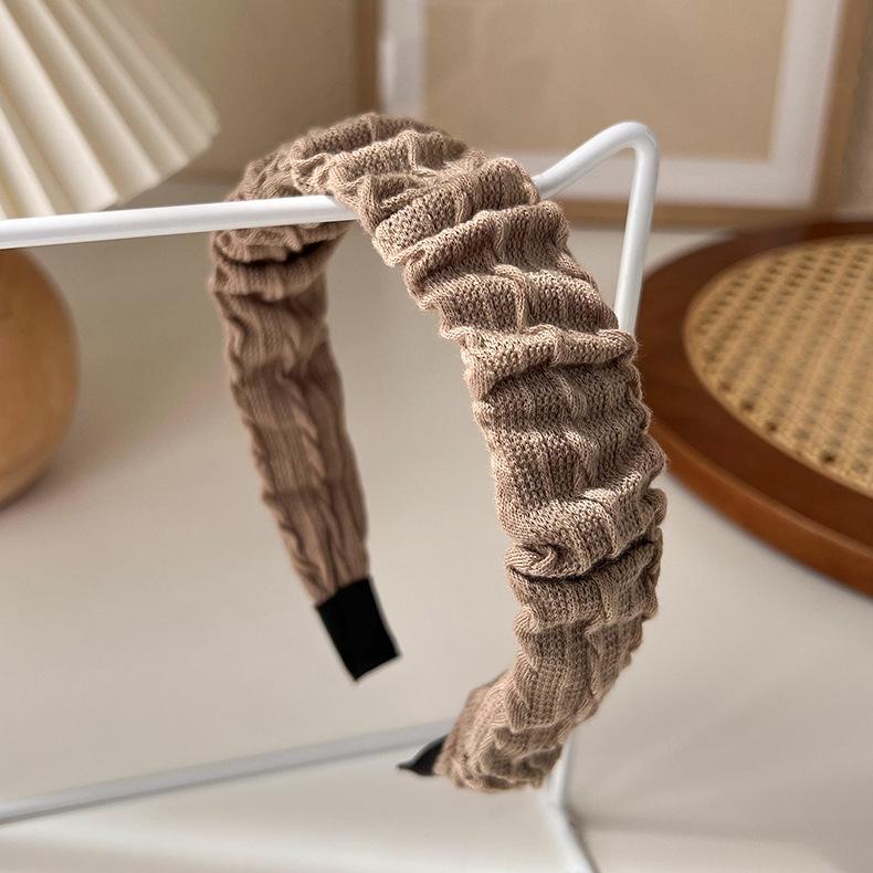 

Осінньо-зимова мода Коричневі пов язки на голову Губка Широкі Кришталеві Гумки для волосся для Жінки Темперамент Обруч для волосся Аксесуари для волосся