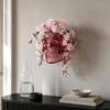 Faux Flower Skull Wall Vase in Pink, Halloween Wall Accent for Alternative Home Styling, Single Piece Room Display for Indoor Wa