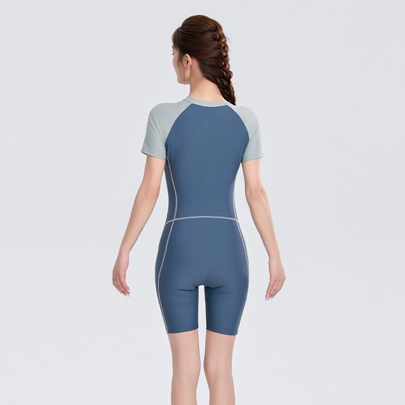 Großformat Renn-Badeanzug Damen Einteiler Croissants Bedecken Bauch Zeigen Schlankmachend Schwimmbad Sport Heiß