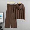"Full Sky Star Heavy Industry Hot Diamond Fashionable Hooded Knitted Set for Women's Autumn New Two-piece Sporty and Casual Set.