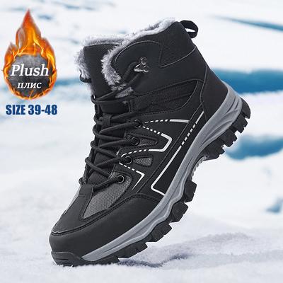 Stivali da neve invernali da uomo in peluche, scarpe da ginnastica di alta qualità, scarponcini da trekking super caldi e impermeabili, taglie grandi, stivaletti alla caviglia, scarpe da uomo taglia 39-48