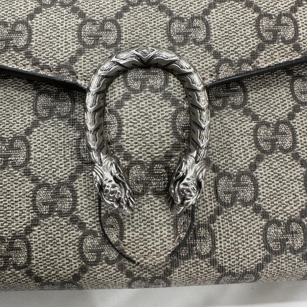 [Pre-Owned] Dionysus Woc Chain Tiger Head Clasp Logo Red Lining Canvas Wallet Crossbody Shoulder Bag - Very Good #97YC12