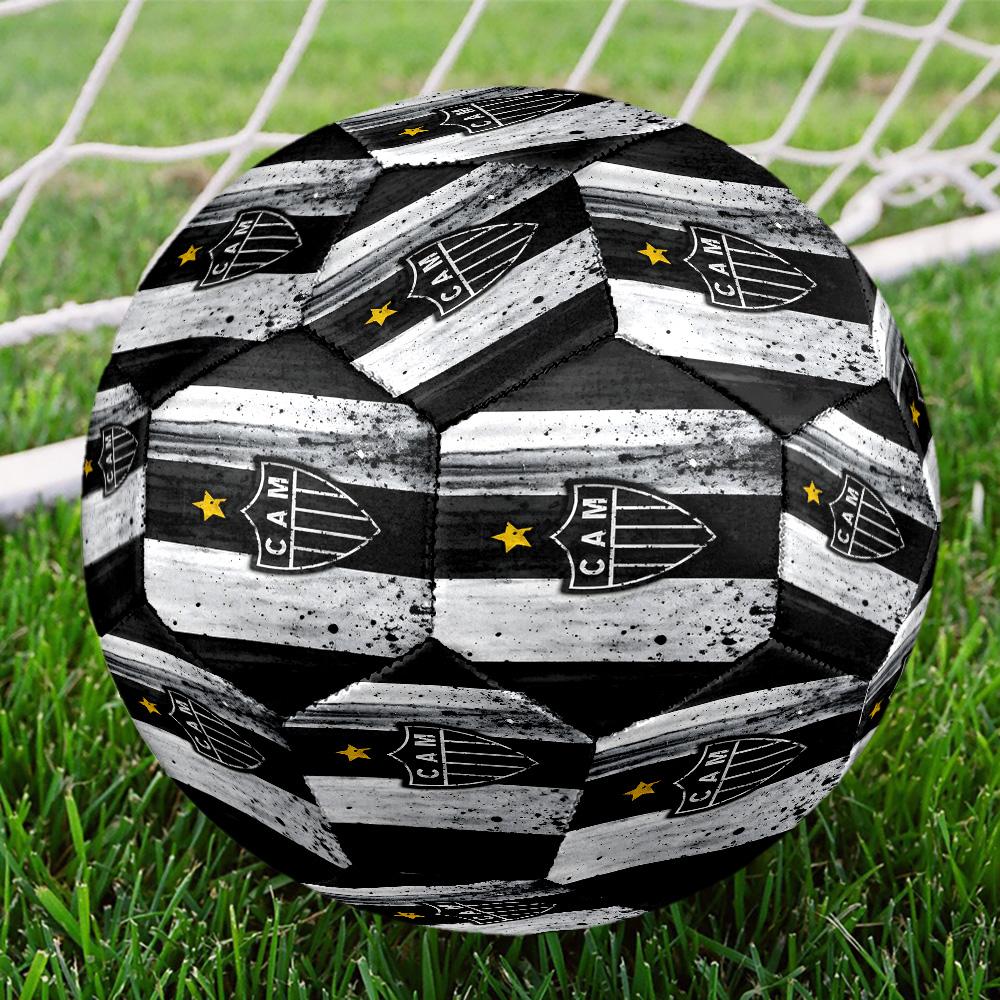 Black And White Stripes With Star Printed Size 5 Soccer Balls, High-Quality, Anti-Slip, Protective Football, A Unique Gift ,Birthdays,Christmas Gifts