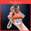 Pulling Mushroom Theme Doll Massage Hammer Wallet Plush Keychain Bag Pendant
