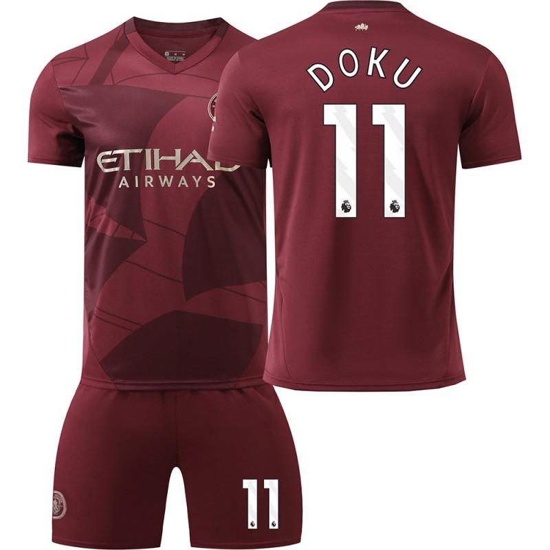 2425 Manchester City Jersey No. 9 Harland 17 De Braunet 10 Gralish Second Away Football Set