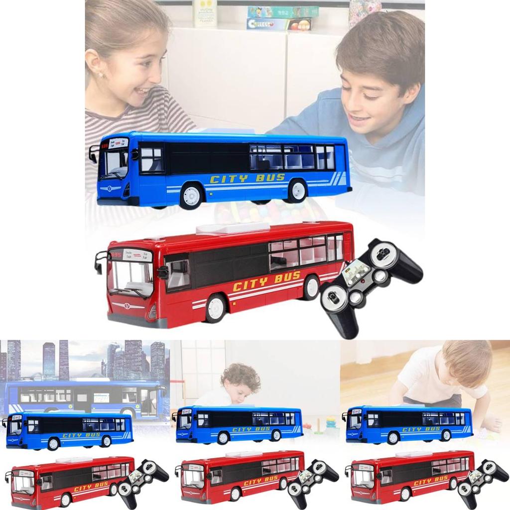 Remote Control Bus Toy For Kids 112 Scale Realistic Sounds And Lights Battery Operated
