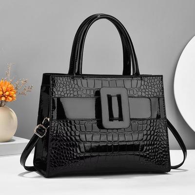 Mode Krokodil Zacht Leer Dames Tas Nieuwe Mode Effen Kleur Eenvoudige Casual Tas Hand Bill Schouder Crossbody