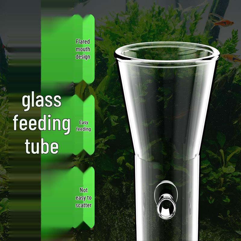 High-Transparency Glass Fish Feeder Tube: Precise Feeding for Shrimp & Small Fish, Prevents Food Scattering.