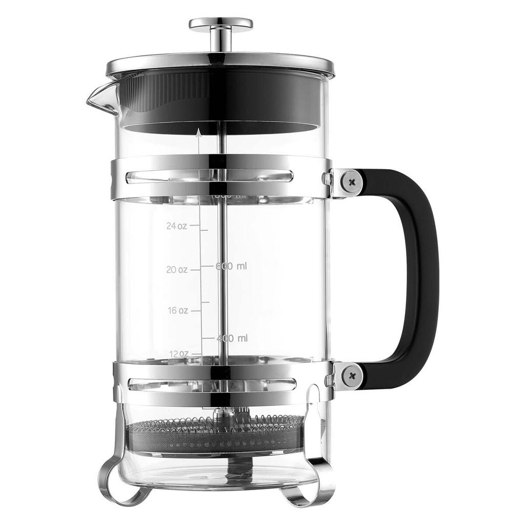 French Press Coffee Maker, 1 Liter Borosilicate Glass Coffee Press Tea Maker with Stainless Steel Filter, Large Glass French Presses Cold Brew for