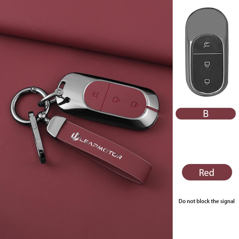 Zinc Alloy Car Key Case Cover for Leapmotor t03 s01 c11 for 2023 Leapmotor C01 T03 S01 C11 Leap Motor Holder Key Fob Keychain
