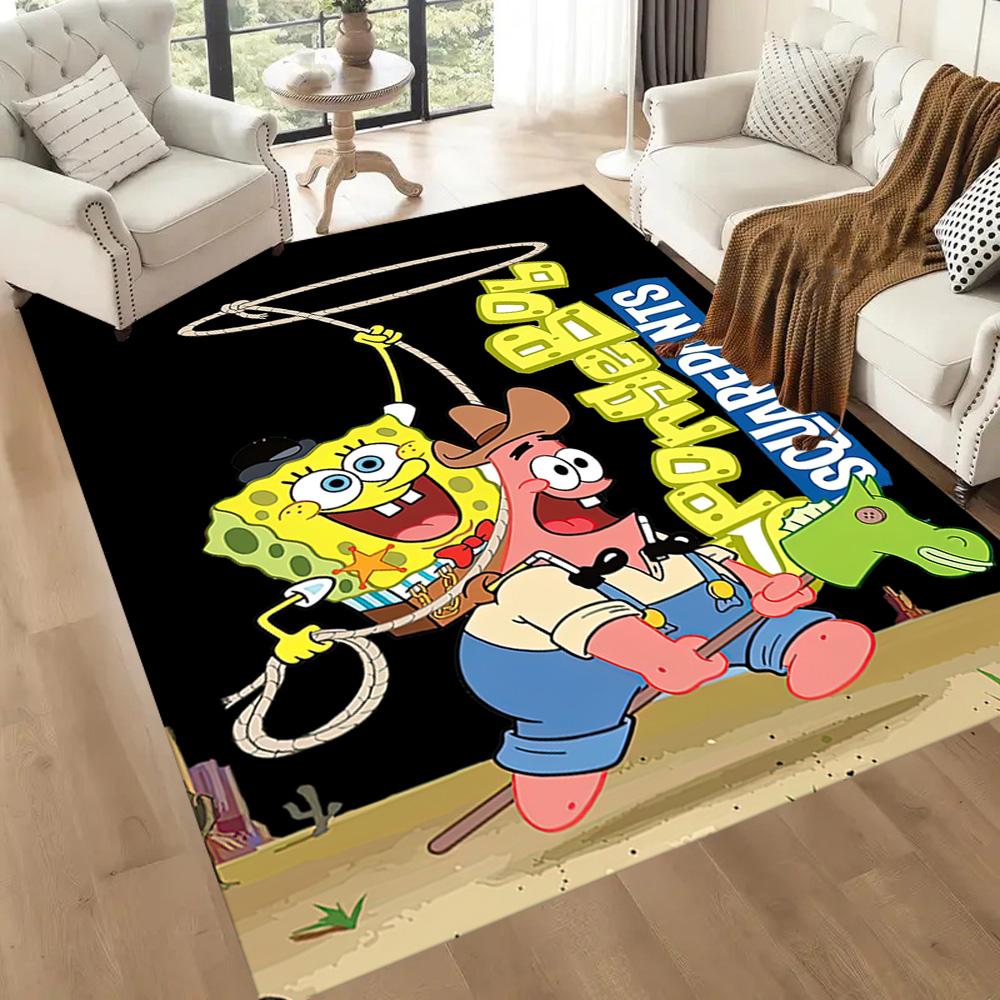 Spongebob And Friends Adventure Square Rugs Are a Great Choice for Living Rooms, Bedrooms, Home Décor, and As Gifts.