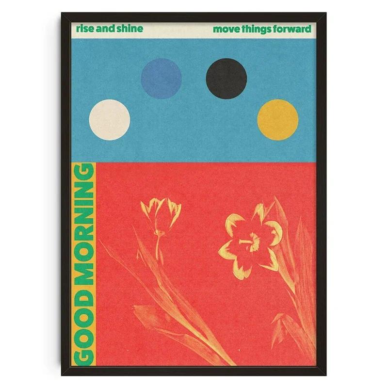 Vintage Classic Posters Retro Abstract Tin Signs Print Mid Century Wall Art Canvas Painting for Living Room Bedroom Home Decor