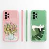 Cute Panda Case For Samsung Galaxy A72 Fundas Camera Protection Back Cover For Samsung A 72 4G 5G Soft Liquid Silicone Bumper
