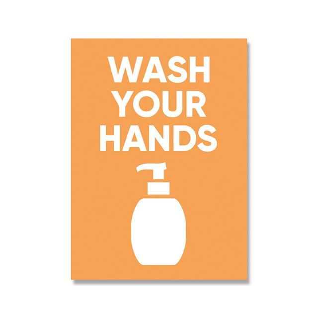 Kids Bathroom Rules Posters and Prints Wash Brush Floss Flush Canvas Painting Colorful Wall Pictures for Living Room Home Decor