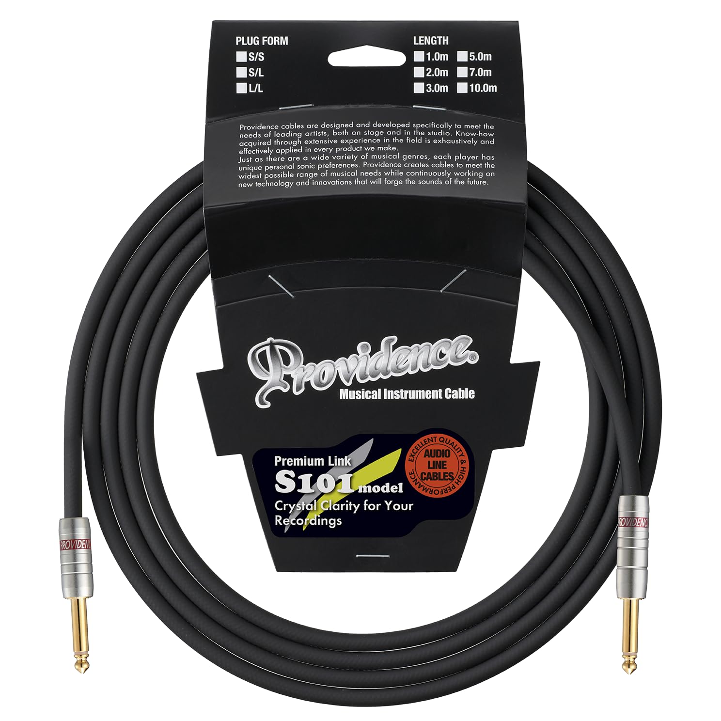 

Providence Shielded Cable S101 2m Plug S/S (Straight/Straight) чёрный