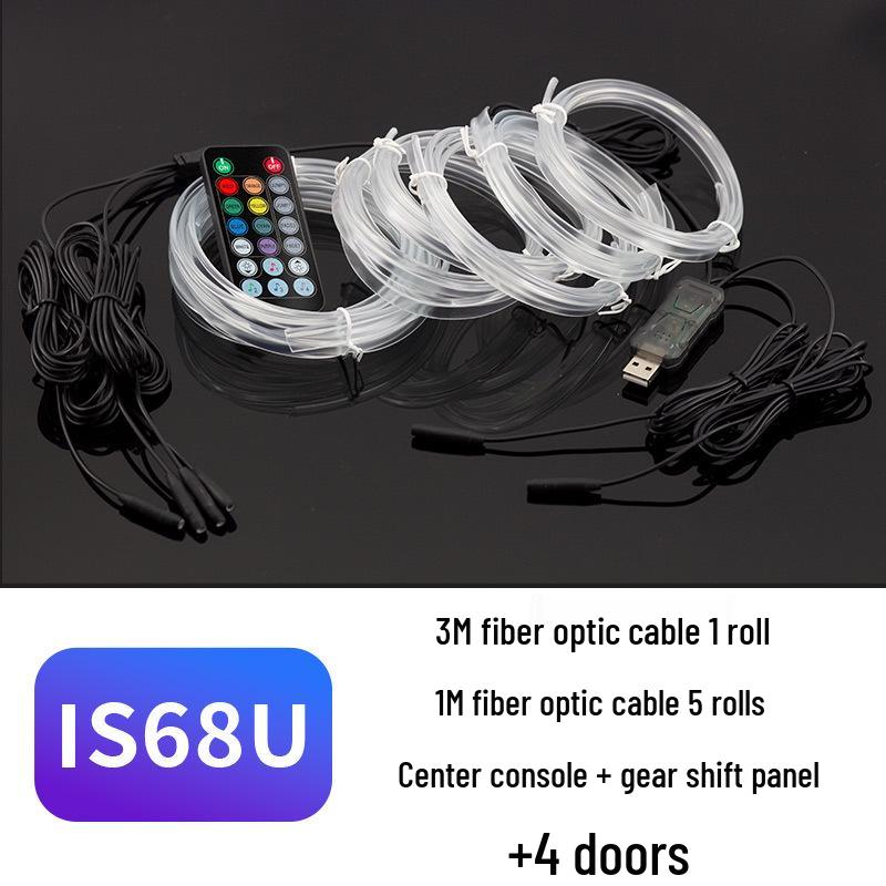USB Voice-Controlled Car Ambient Light Strip: Wireless, Colorful Rhythm & Remote-Controlled Interior Light Guide