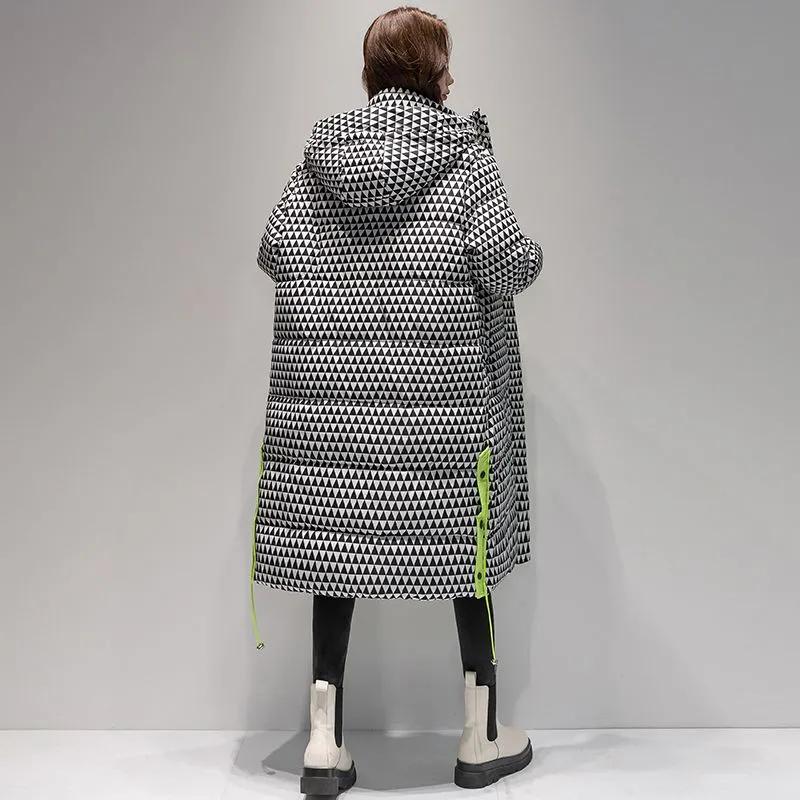 Winter Women Waterproof Coat Oversized Thick Long Parkas Hooded Women's Long Cotton Jacket Snow Coat Padded Warm Jacket Down Jacket