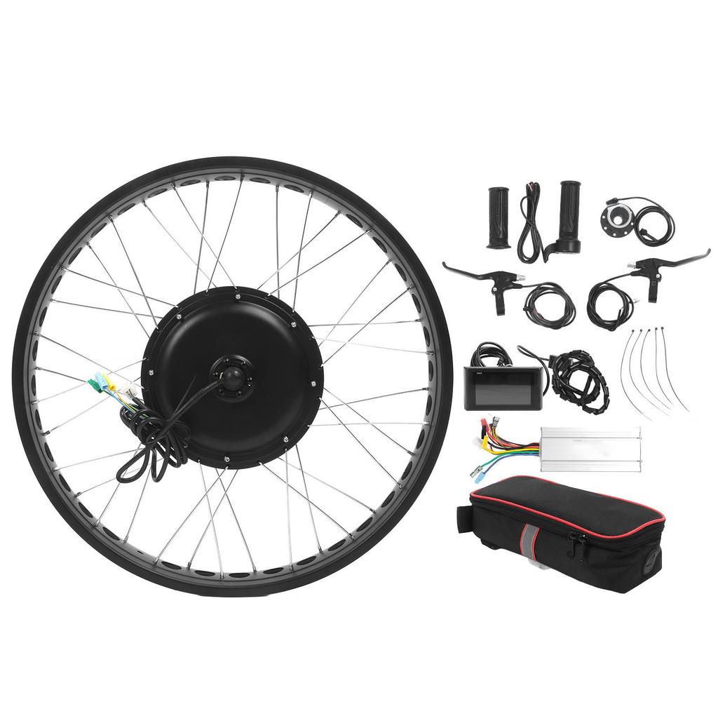 Electric Bike Conversion Kit with Color Screen Waterproof 48V 1000W 26inch Front Wheel Electric
