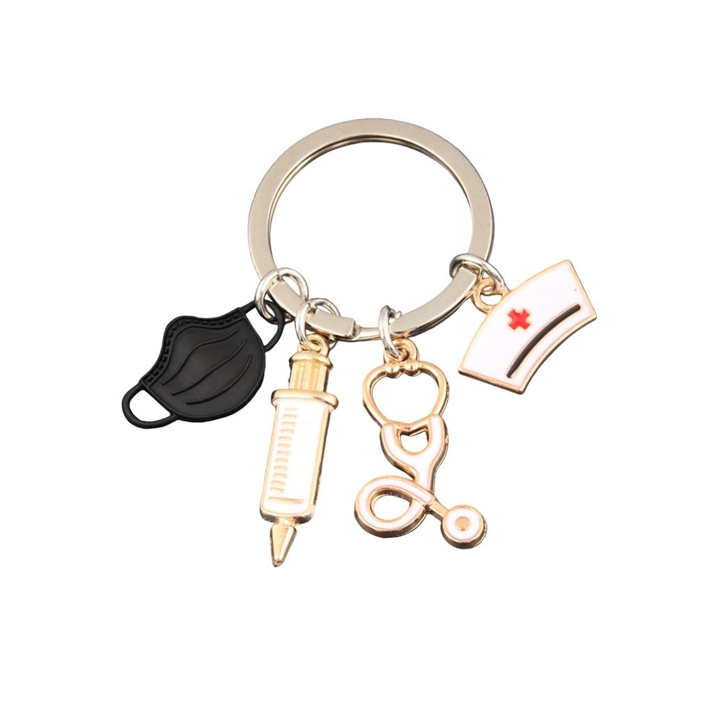Sjuksköterskedagen Nyckelring, Spruta, Stetoskop Nyckelring