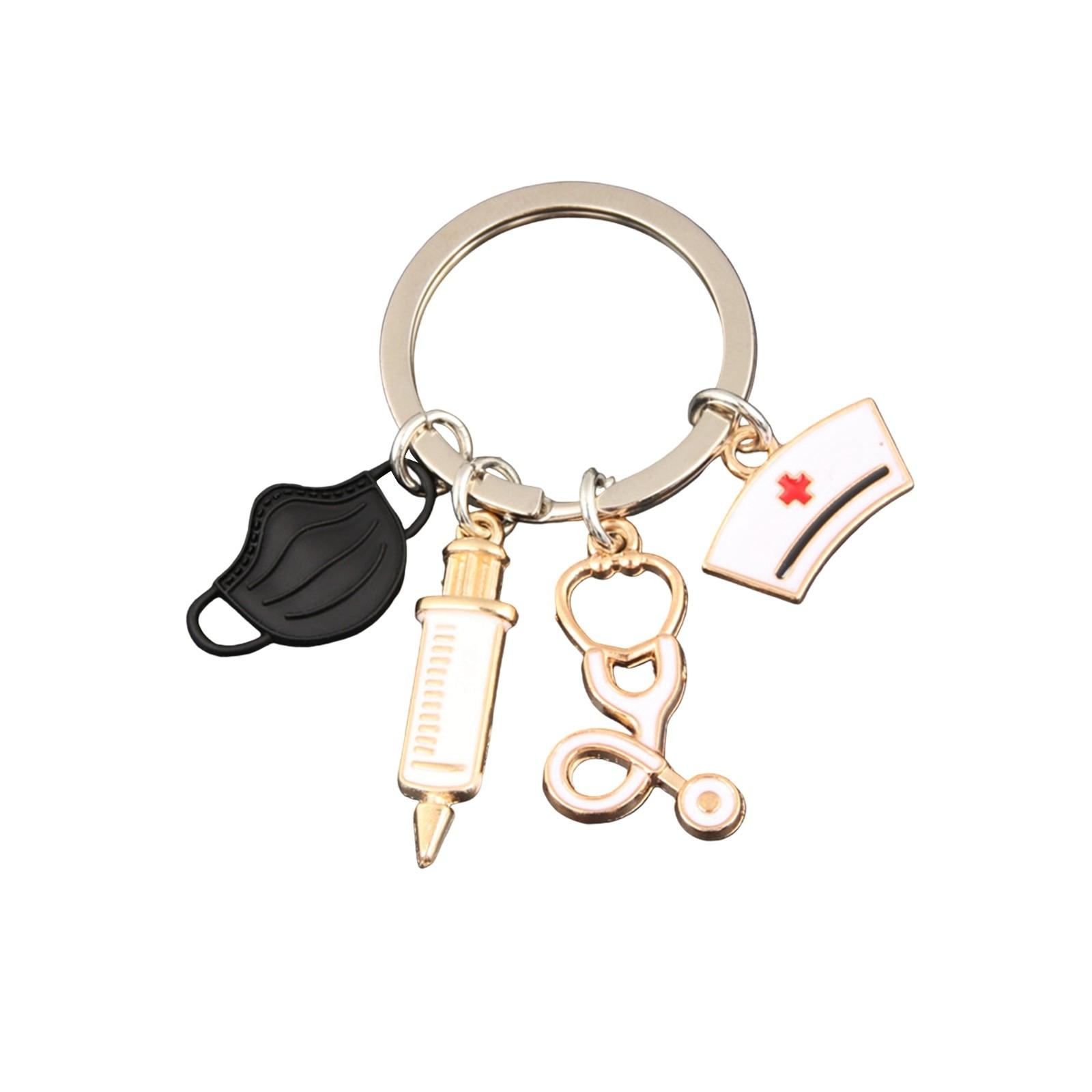 

Брелок ко Дню медсестры, шприц, брелок со стетоскопом One Size чёрный