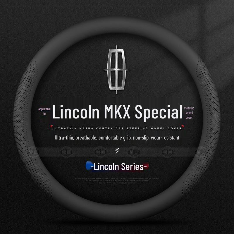 Lincoln MKX Premium Steering Wheel Cover 2009-2018, Four-Wheel Drive, Easy Install, No Hand-Sewing Needed.