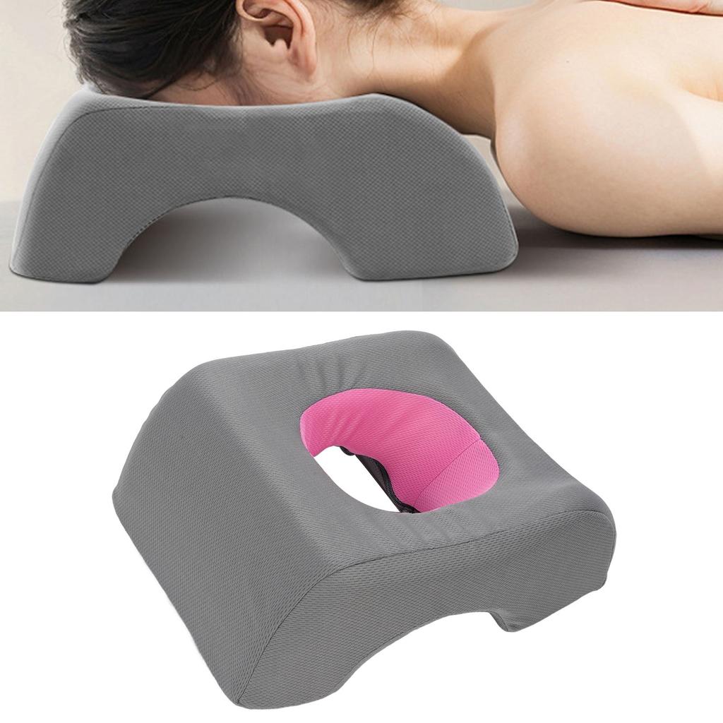 Face Down Pillow Soft Center Hole Portable Face Headrest Pillow Cushion for Beauty Salon Home