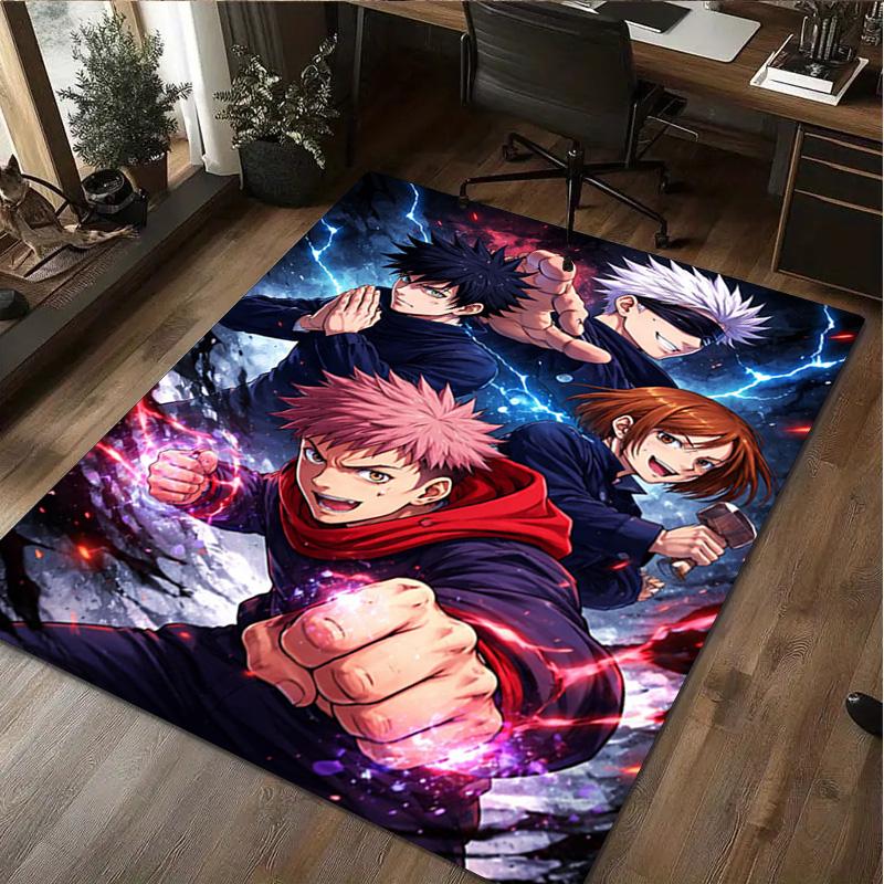 Jujutsu Kaisen Characters Home Carpet Office Decorative Carpet For Living Room Bedroom Door Mat Floor Rug Computer Chair Area Rug